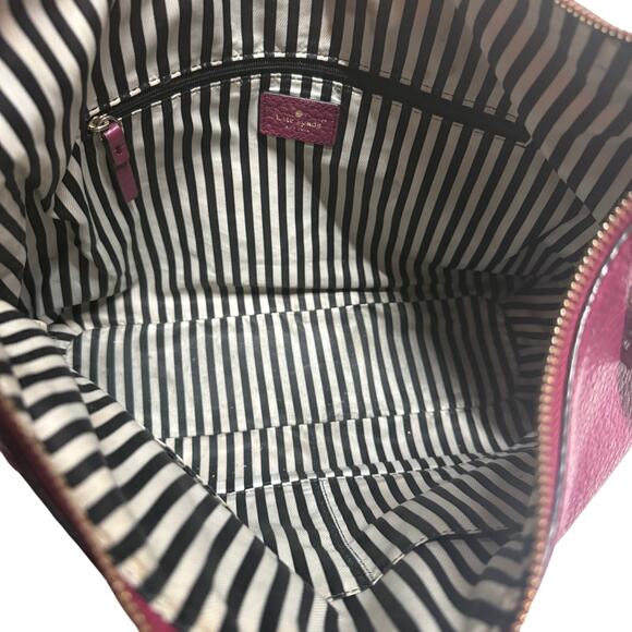 Kate Spade Wine Plum Leather Hobo Bag Quiet Luxury Everyday Elegance Tassel - Picture 7 of 7